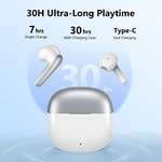Auriculares Inalambricos Bluetooth 5.3 con Micrófonos, Bass Potentes, Carga Rápida USB-C, 30 Horas de Reproducción, IPX7 Impermeable