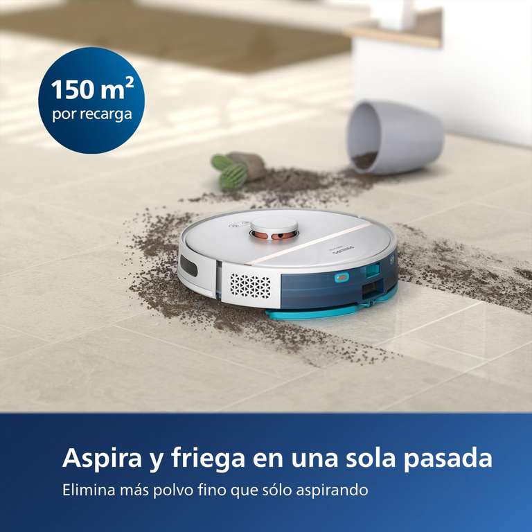 Philips Homerun 3000 Robot Aspirador y friegasuelos (4000 Pa), navegación láser, App, XU3000/02