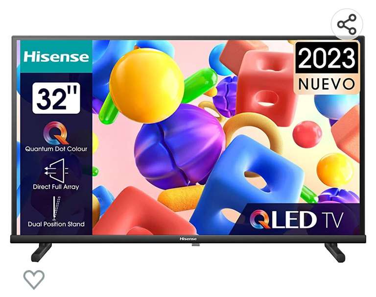 Hisense 32A5KQ QLED Quantum Dot Colour, Smart TV, 32 Pulgadas, DTS HD (2023)
