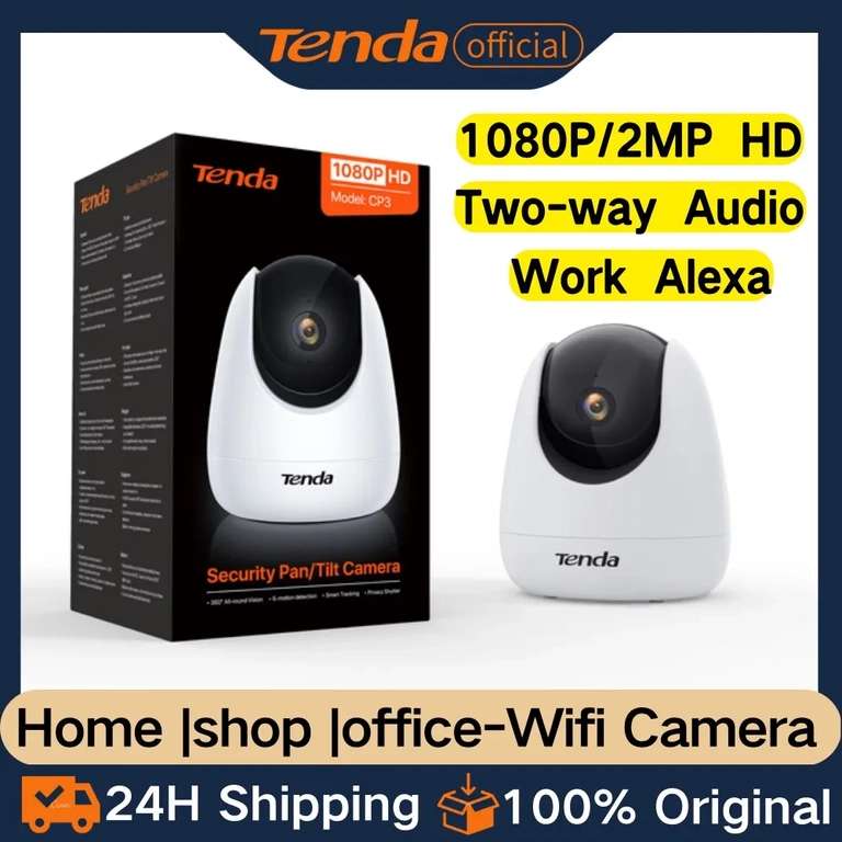 Tenda cámara de vigilancia IP HD con WiFi, 1080P// Modelo 2MP, 2K por 14.55 €