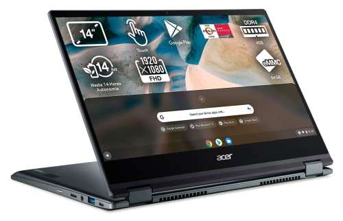 Acer Chromebook Spin 514 - Ordenador Portátil 2 en 1 Convertible y Tactil 14" Full HD