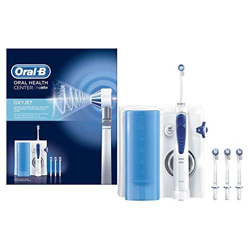 Oral-B Oxyjet Irrigador Dental con Tecnología Microburbujas + 4 Cabezales de Recambio, Limpieza Completa