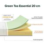 ZINUS Colchón de espuma viscoelástica con té verde Essential | Adaptable de 7 zonas | 150 x 200 cm | Altura de 20 cm | OEKO-TEX