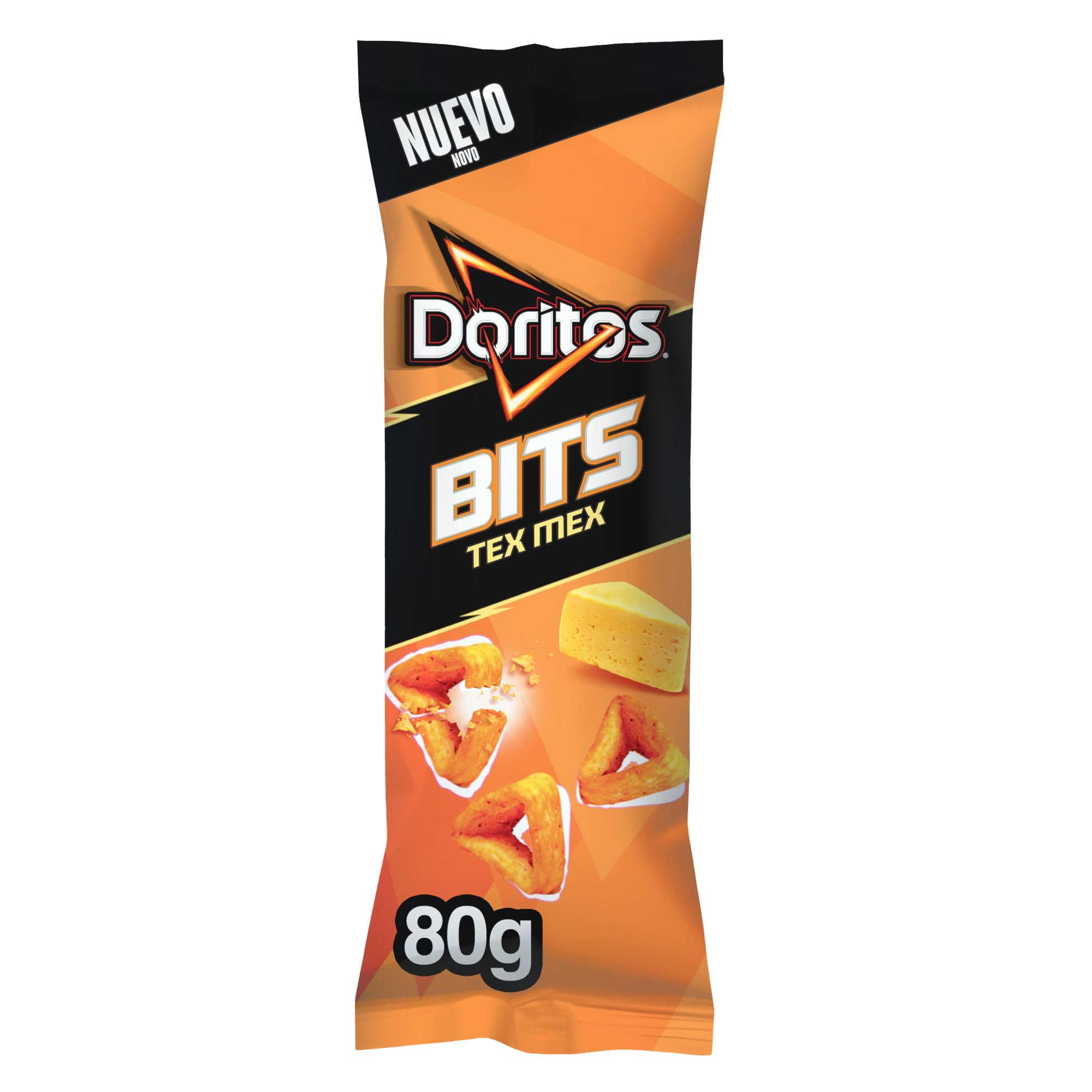 (Compra recurrente) Doritos Bits Tex Mex Snack crujiente sabor queso, Bolsa individual para picar, 80g