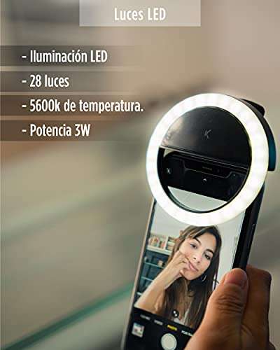 Aro de Luz Formato Pocket KSIX - Anillo de Luz LED para Móvil y Ordenador