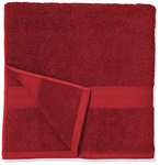Amazon Basics - Juego de toallas (colores resistentes, 2 toallas de baño y 2 toallas de manos), color rojo