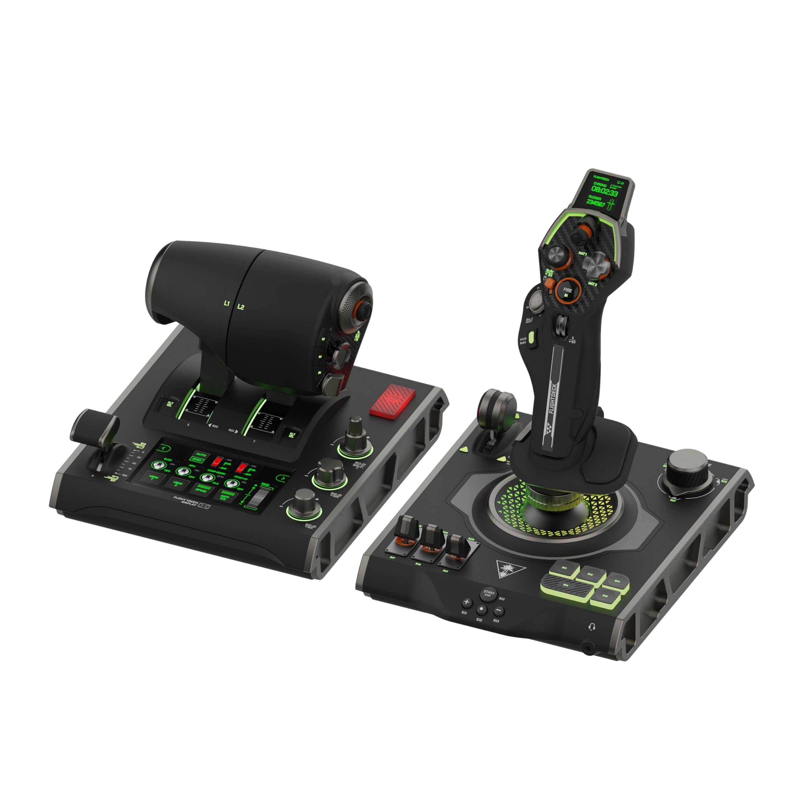 Turtle Beach VelocityOne Flightdeck - Joystick y Acelerador de Sistema Simulador HOTAS Universa con Pantalla táctil