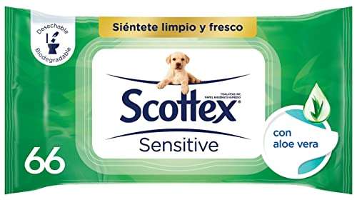 Scottex Sensitive Papel Higiénico con Aloe Vera - 12 paquetes de 66 UD - Total: 792 UD (Compra Recurrente y Descuento al Tramitar)
