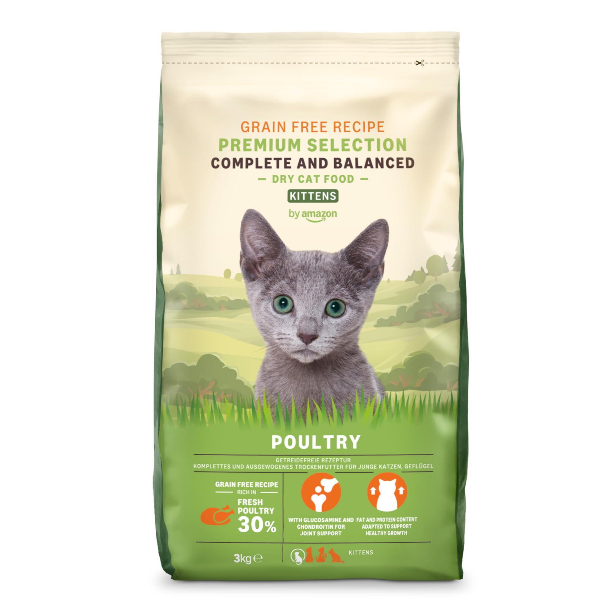 Comida Completa PREMIUM para Gatos con Receta SIN CEREALES , con Pollo Fresco, 3 kg
