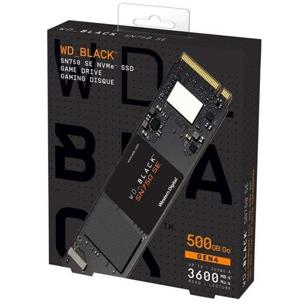 DISCO DURO M2 SSD 500GB PCIE4 WD BLACK SN750 NVME (Cupón 30% nuevo usuario, max 15 €)