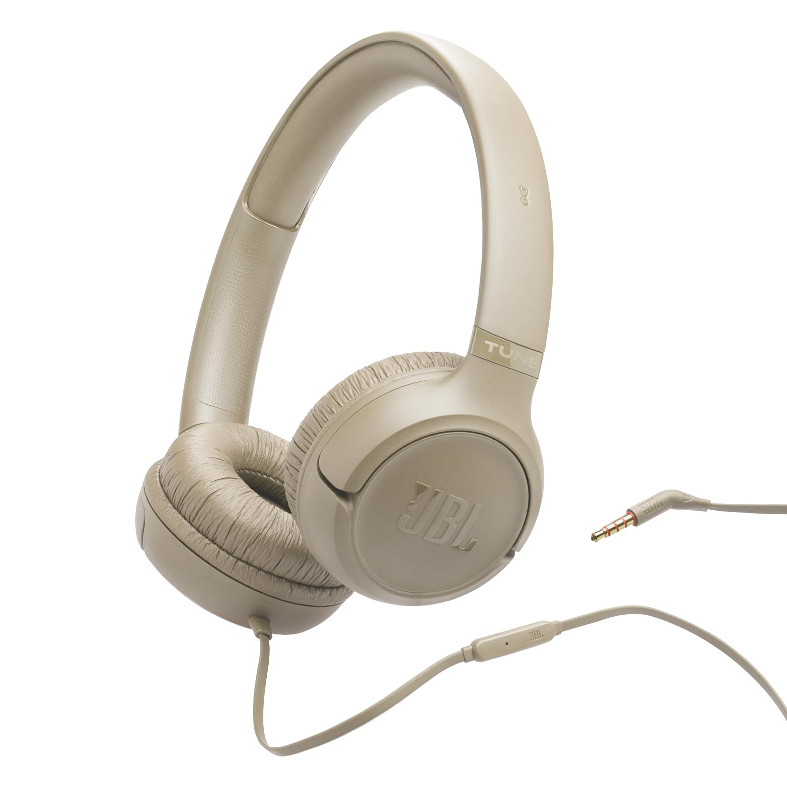Auriculares JBL Tune 530 Mousse de Moca (Pure Bass, ecualizador integrado, micrófono con mando, plegables, cable plano antinudos, 3.5mm)
