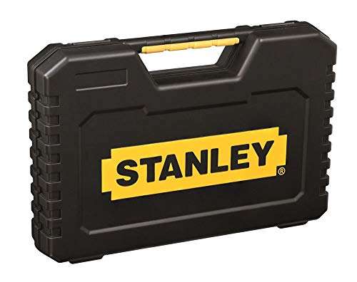Stanley STA7205-XJ - Juego de Brocas (Taladro, Albañilería, Metal, Madera) Acero inoxidable, Negro, 100 Piezas