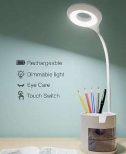 Flexo LED inalámbrico y recargable con 3 modos y portalápices incorporado