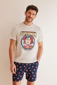 Pijama hombre 100% algodón Superman Tallas S a XXL