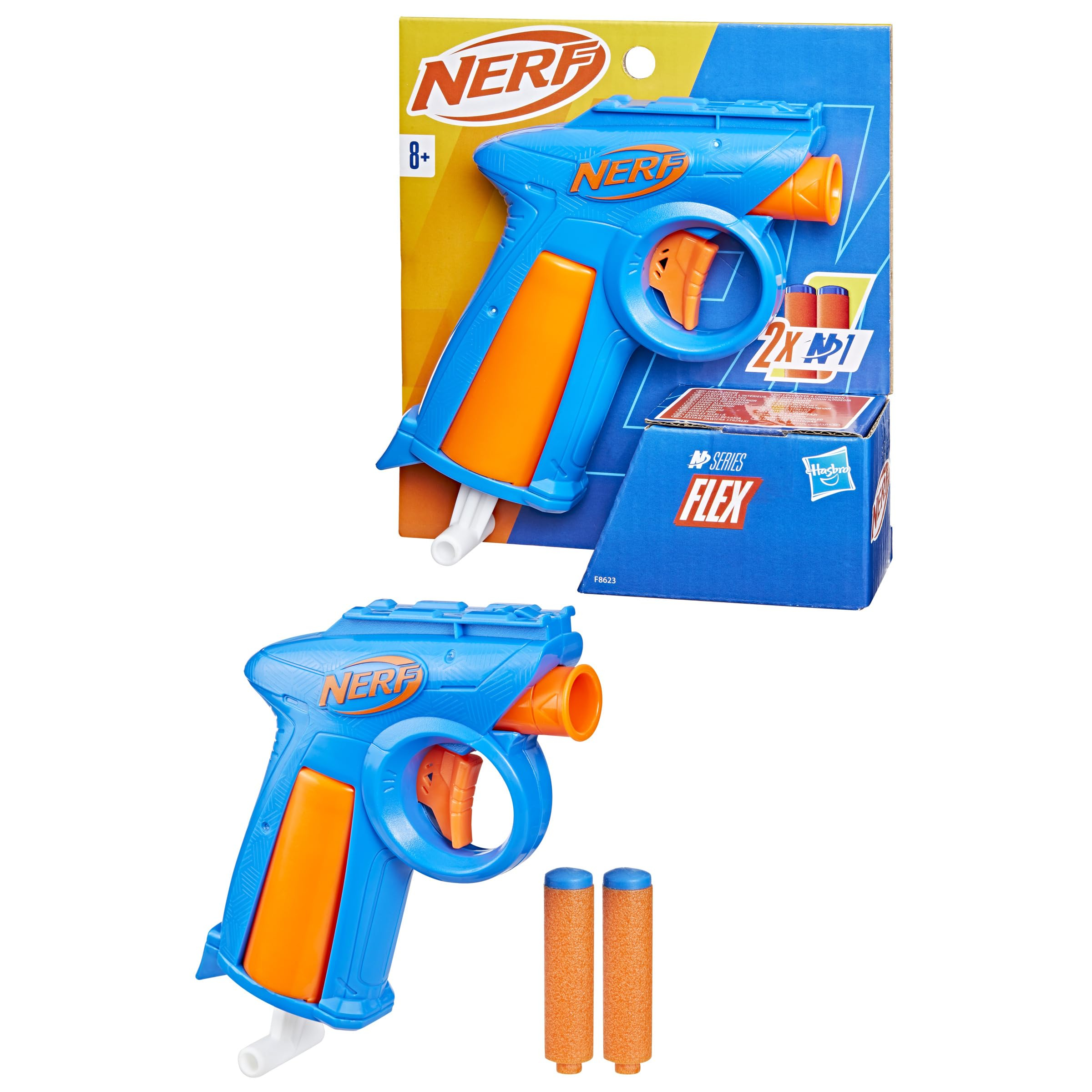 Nerf N Series, Lanzador Flex, 2 Dardos N1 compatibles Solo con los lanzadores N Series