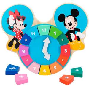 Reloj puzzle madera Mickey y Minnie Disney