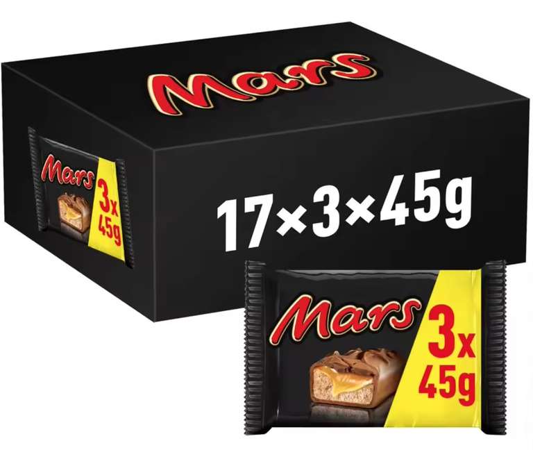 51x Chocolatinas MARS 45g [0,37€/ud] [2,30KG TOTAL] [8,25€/KG] - [9,49€ NUEVO USUARIO]