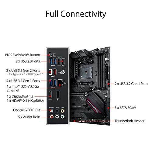 ASUS ROG Strix B550-F Gaming - Placa Base Gaming ATX AMD AM4 con VRM de 14 Fases, PCIe 4.0, Intel 2,5 GB