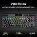 Corsair K70 RGB TKL Champion Series (Interruptores óptico-mecánicos OPX RGB, Aluminio Resistent, Cable USB Type-C extraíble)