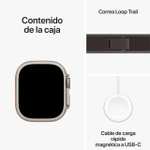 Apple Watch Ultra 2 [GPS + Cellular] Caja de Titanio Resistente de 49 mm y Correa Loop Trail Azul/Negra Talla S/M.GPS de Alta precisión