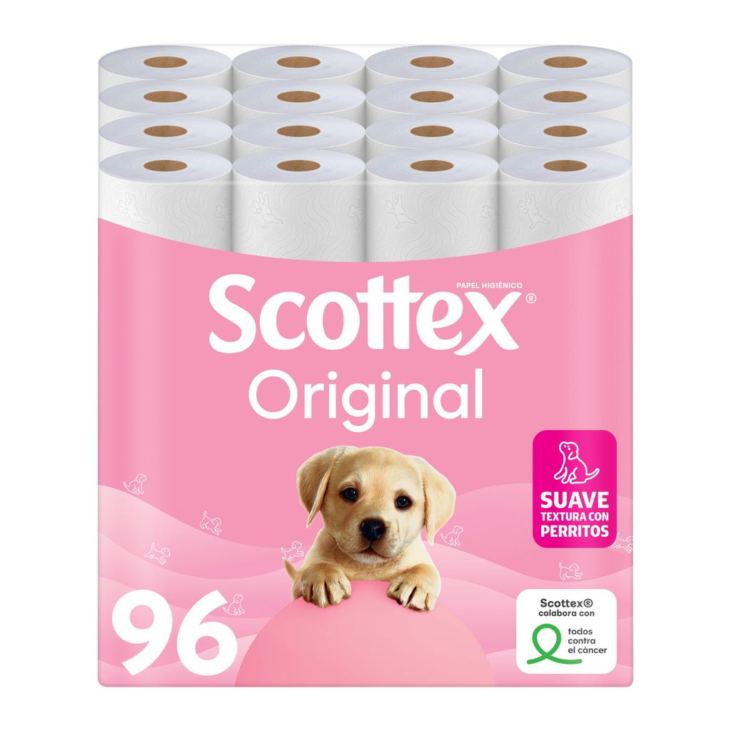 Scottex Original Papel higiénico. 96 rollos (2 capas)