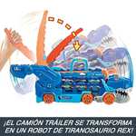 Hot Wheels City, Camión T-Rex, Transporte y Pista para Coches de Juguete, Incluye 2 vehículos