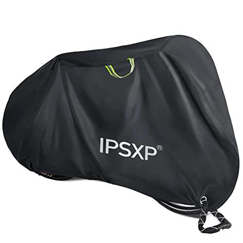 IPSXP Funda Bicicleta Exterior,Tejido Oxford 210D (Negro-82 x 44 x 30 in),Protección Contra el Agua,la Nieve,el Polvo y los Rayos UV