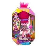 Mattel Trolls 3 Todos Juntos Reina Poppy Muñeca con pelo rosa que se convierte en capa inspirada en la película,