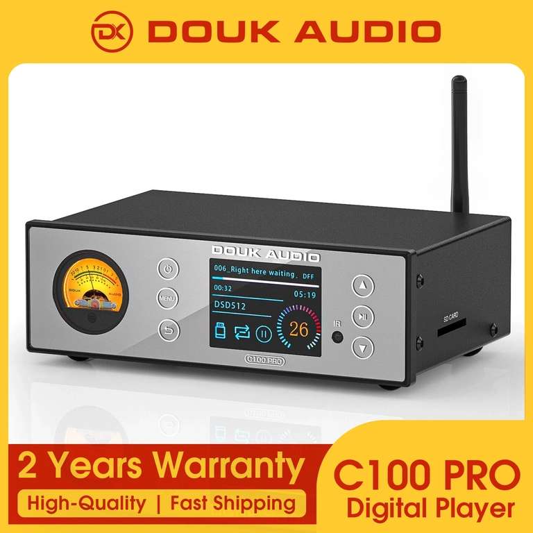 Douk Audio C100 PRO Hi-res ESS9038 preamplificador + Bluetooth 5,0