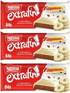 3x NESTLÉ Extrafino tableta chocolate con leche y Filipinos 84g [0'79€/ud]