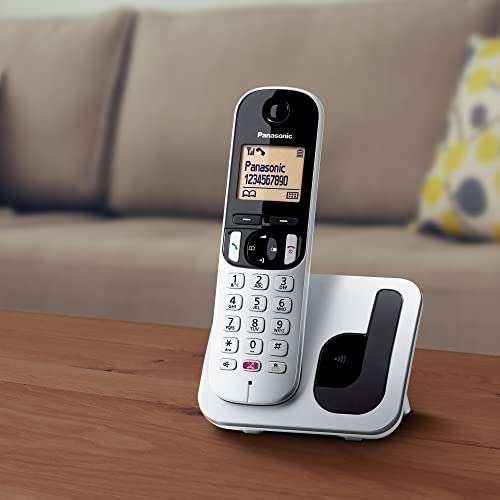 Panasonic KX-TGC250 Teléfono Inalámbrico Digital para Personas Mayores con Bloqueo De Llamadas No Deseadas, Pantalla Fácil De Leer,