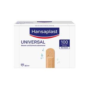 Hansaplast Universal Plasters - Set de 100 tiras resistentes al agua y suciedad, con gran adhesión para heridas grandes