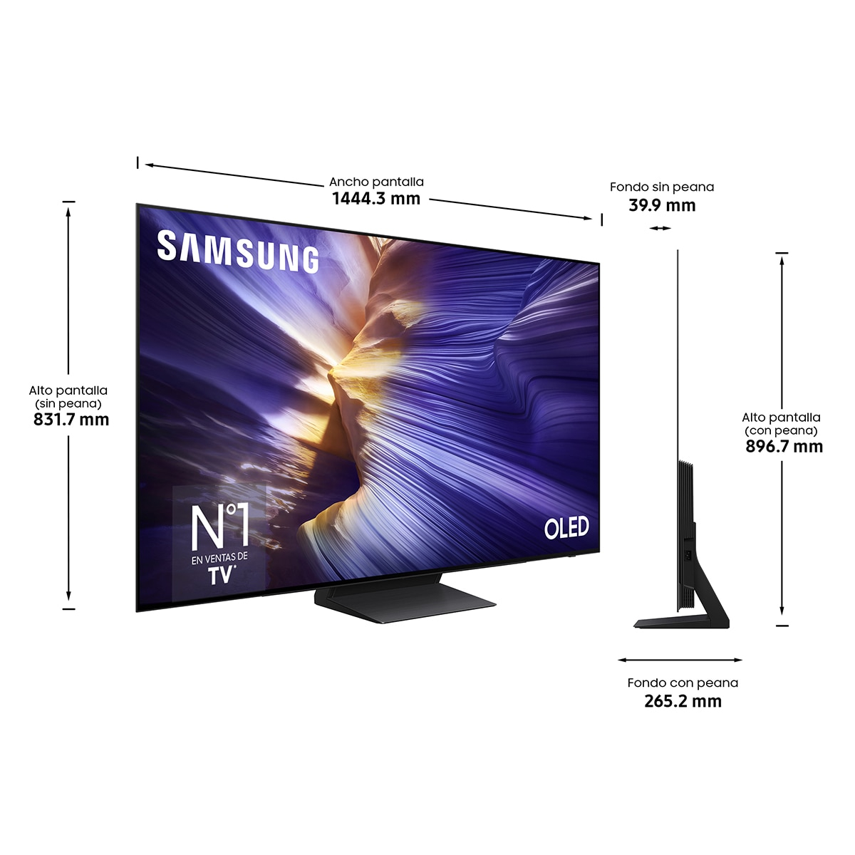 TV OLED 163cm (65") Samsung TQ65S93FATXXC 4K Vision AI PANTONE Smart TV Negro