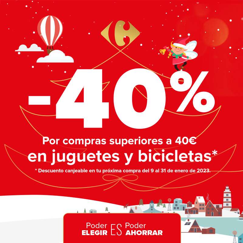 Cupón 40% Juguetes Bicicletas en Carrefour (mínimo 40€) » Chollometro