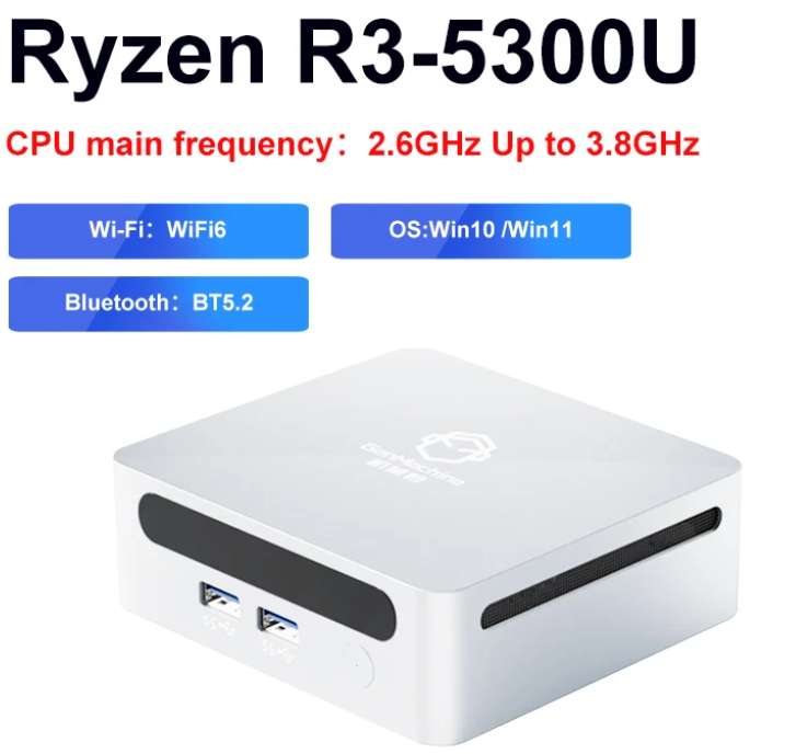 MiniPC Ryzen 5300U (sin almacenamiento ni RAM)