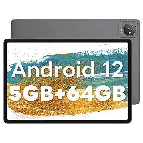 Blackview Android 12, Tab 7 WiFi Tablet 10" 5GB RAM +64GB ROM(1TB Ampliable), 6580mAh, 1280 x 800 HD+ y Funda de regalo