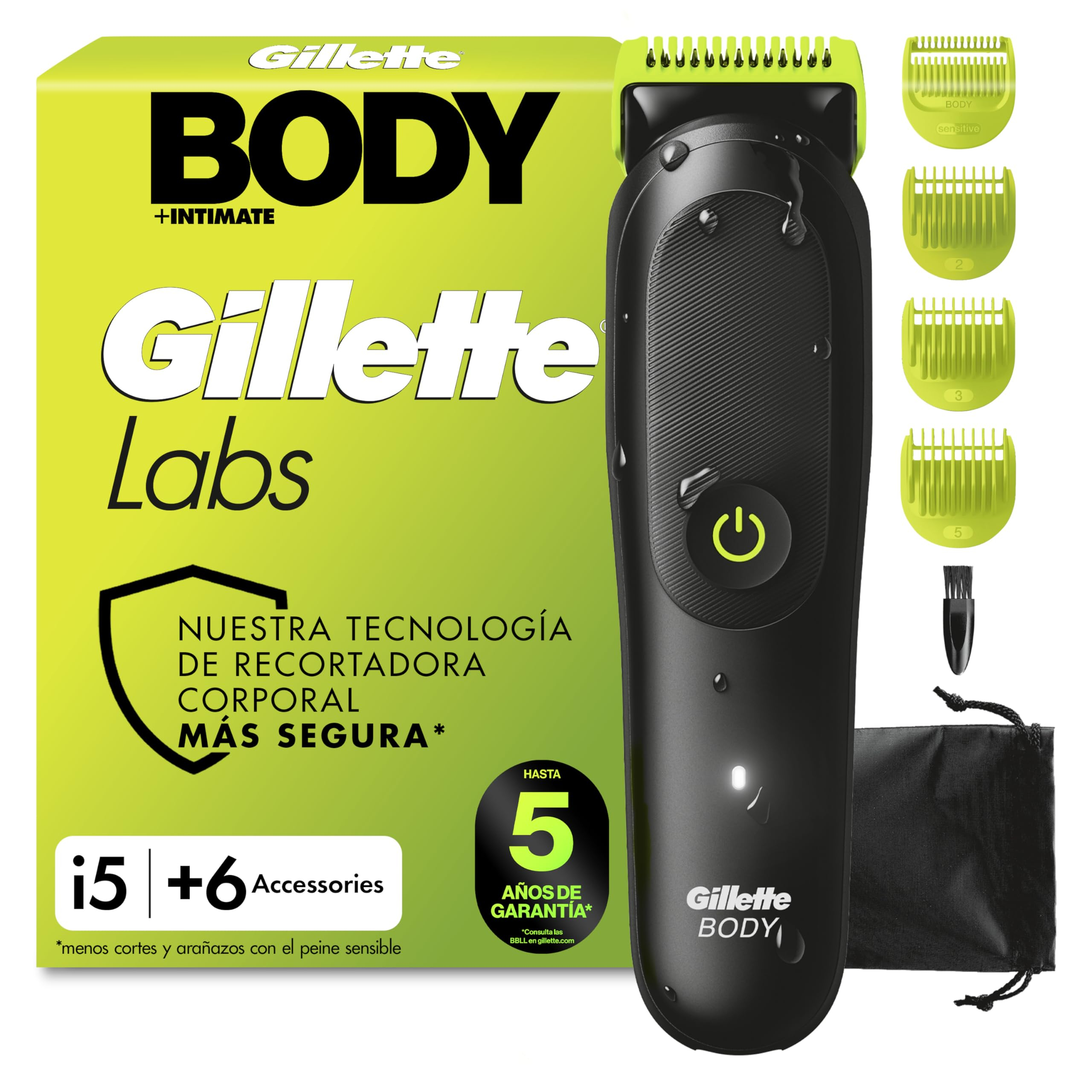 GilletteLabs i5 Body + Intimate - Afeitadora Corporal Masculina