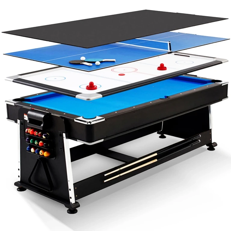 Mesa multijuegos 4 en 1 | Con tablero de comedor | Accesorios incluidos