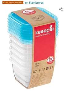 keeeper Fredo Fresh Set de 6 fiambreras, 6 x 90, PP, Azul, 6x 90 ml