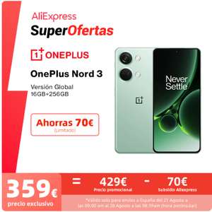 OnePlus Nord 3 5G Dimensity 9000 120Hz Super Fluid AMOLED 50MP Sony IMX890 16GB/256GB NFC - Desde España