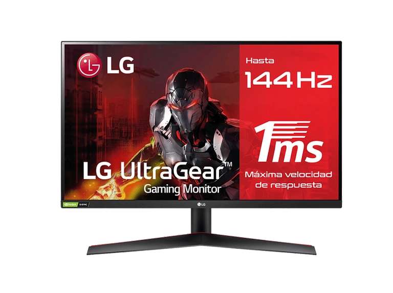 LG 27GN600-B, 27" FHD, 1 ms, 144 Hz, AMD FreeSync 2, 3-Side Borderless, HDR10, Negro -Monitor gaming
