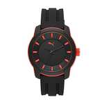 Puma Reloj para hombre Bold, movimiento digital, caja de 45 mm de poliuretano rojo con correa de poliuretano