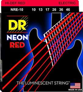 Juego de Cuerdas de Guitarra Eléctrica DR String NRE-10 (Rojo Neón)