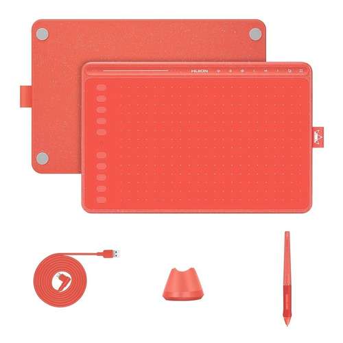 Tableta gráfica Huion HS611 - Color Rojo
