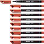 Marcador permanente STABILO OHPen - Caja con 10 unidades - Color rojo - Punta fina