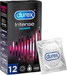 Durex Preservativos Intense con Puntos y Estrías y gel estimulante, 12 condones + Durex Mutual Climax Preservativos Con Puntos Y Estrias.