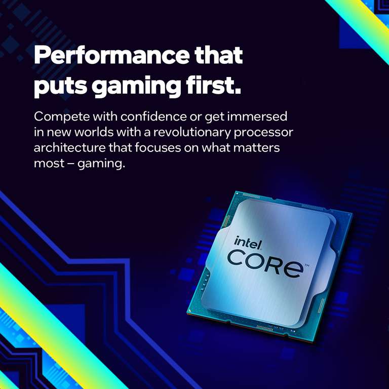 Intel Core i5-12400F, procesador de 12a generación; Frecuencia base 2.5 GHz, 6 núcleos, LGA1700, RAM DDR4 y hasta 128 GB DDR5