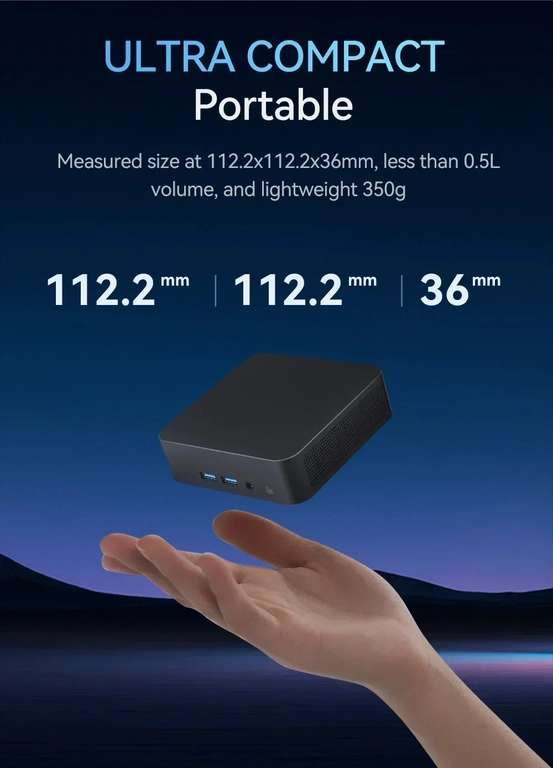 Mini PC Intel N150 – Windows 11 Pro 16GB RAM 256GB SSD, WiFi6 at