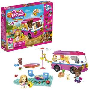 Mega Construx Barbie Supercaravana de aventuras muñecas y coche de juguete de bloques de construcción con accesorios