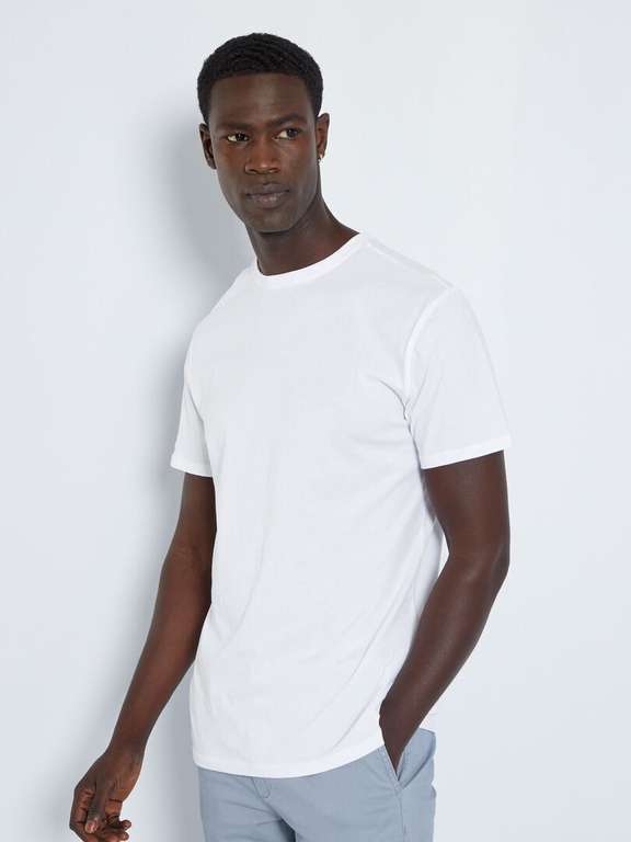 Camiseta de punto fino blanca para hombre adulto
